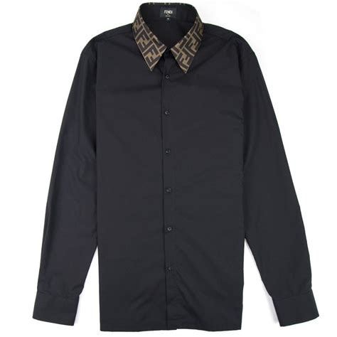 Fendi Men's Solid Sport Shirt w/ FF Collar 